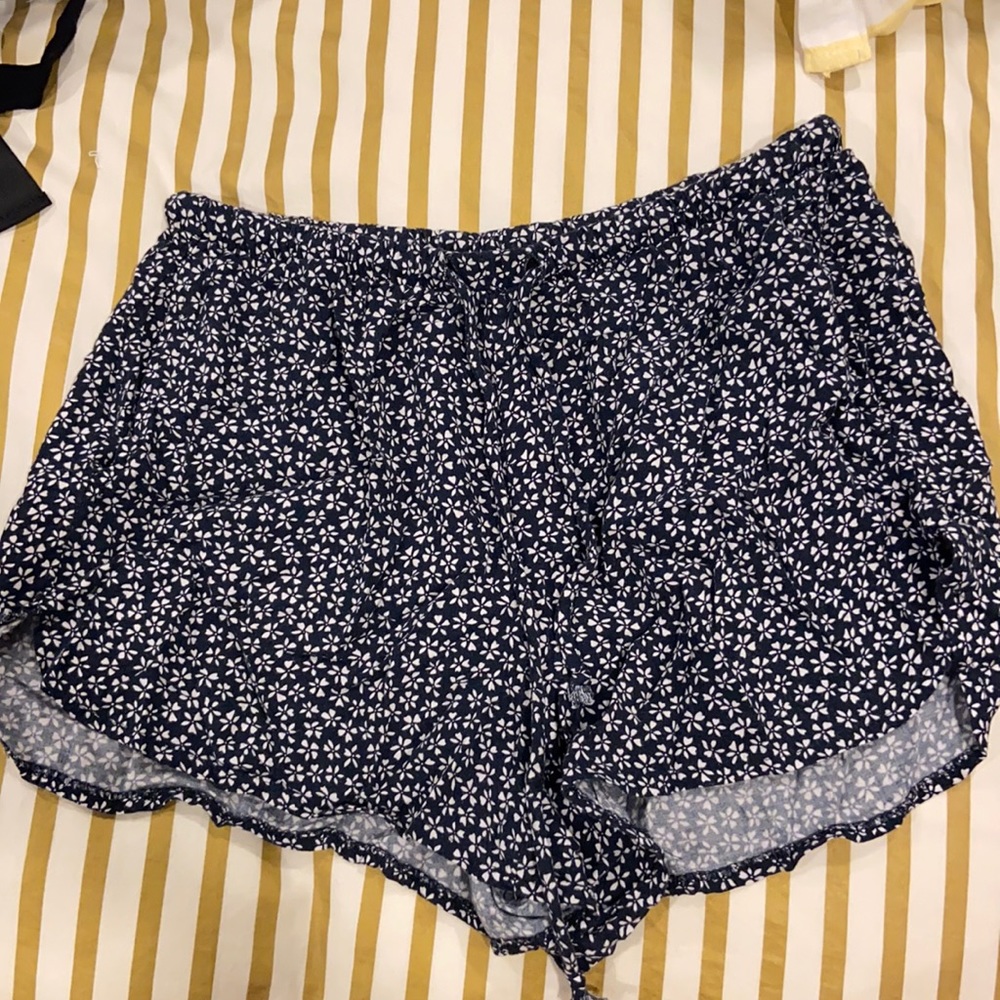 Blue and white flower shorts